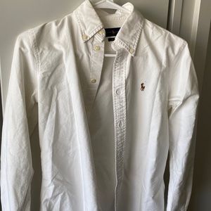 Vintage Ralph Lauren white crisp Oxford button down shirt